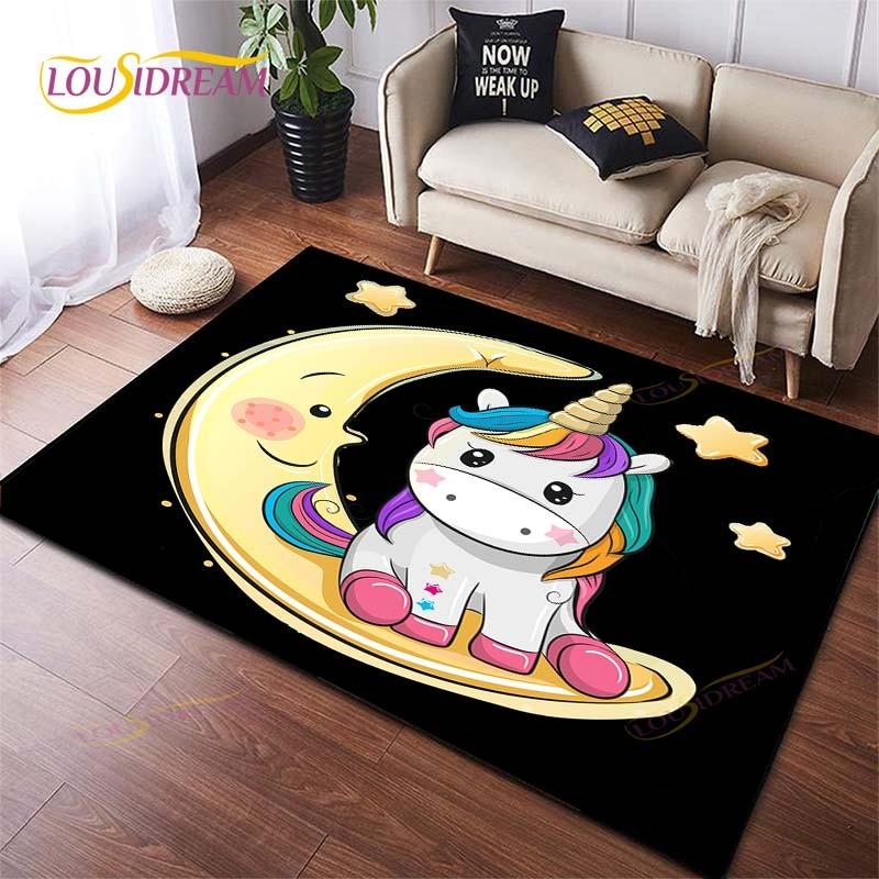 Cartoon Cute Unicorn Home Decor Bathroom  Soft Rugs Carpets for Living Room Rug for Kitchen on The Floor Mat Bedroom Mat