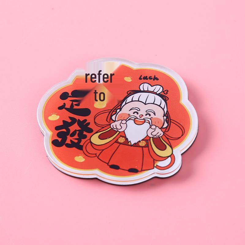 3D Rotating Acrylic Fridge Magnet - God of Wealth Custom Creative Sticker