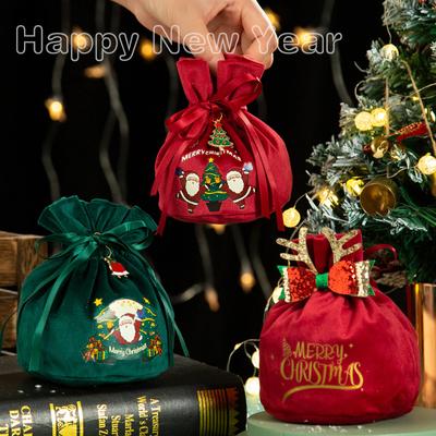 Sacchetti regalo di lusso in velluto con cordino di perle Festa di compleanno di Natale Cooikes Sacchetti di caramelle Scatole Bustina di gioielli Sacchetti di caramelle di mele