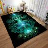 "Glowing Green Tree of Life Mystic Design Abstract Black Carpet" Suitable for use as an anti-slip for living room bedroom sofas