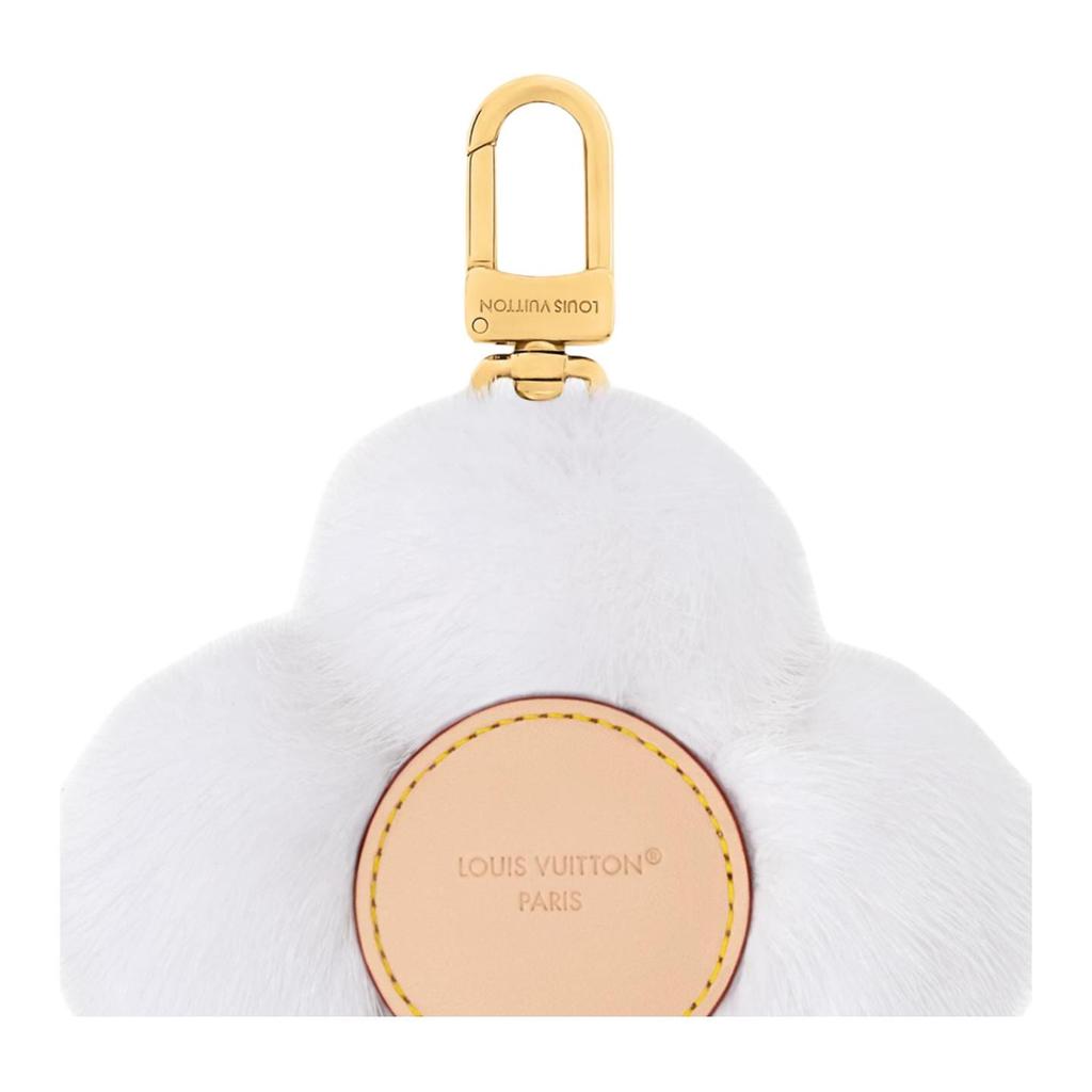 Louis Vuitton Vivienne Mink Fur & Metal Keychain Bag Accessory Women's White M03638