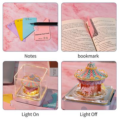 Time Piece Calendar 2026 Desk Calendar With Led Light 3D Tear-Away Calendar Paper Carving Art Memo Pad Notepad Gift Christmas
