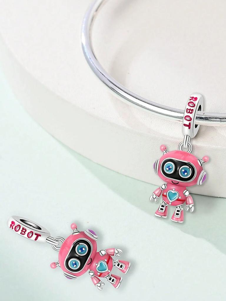 Charms Silber Kupferfarben Rosa Rakete Roboter Telefon Perlen Charm Anhänger Für Original Armband Für Frauen DIY Schmuck Liebesgeschenk