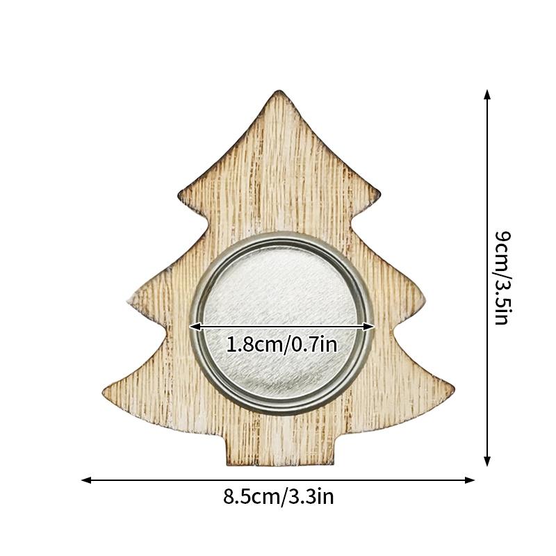 Christmas Candle Holders Xmas Tree Candlesticks Merry Christmas Iron Decoration Ornament Desktop Wooden Santa Claus Candlestick