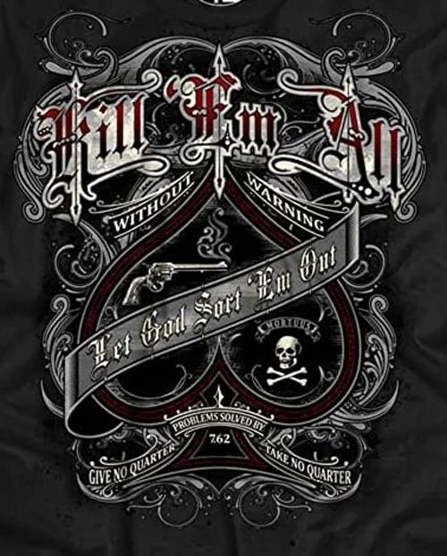Uccidili tutti. T-shirt Premium Stampata con Tatuaggio a Tema Militare. Maglietta da Uomo in Cotone a Maniche Corte Girocollo Nuova S-3XL