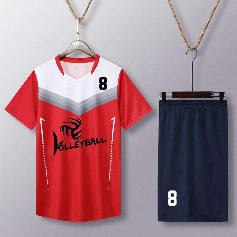 Men Women Volleyball Jersey Set Quick Dry Short Sleeve Training Uniform Match