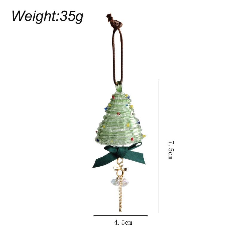 Crystal Christmas Tree Pendant Hanging Decorations Bell Glass Pendant Christmas Tree Decorations Gifts XMAS Home Decoration
