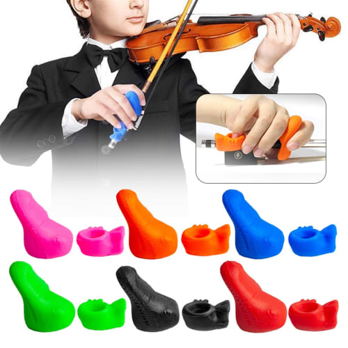 Violin Bow Grip Corrector Accessory for Beginners and Violin/Viola Learners (Color: Pink)