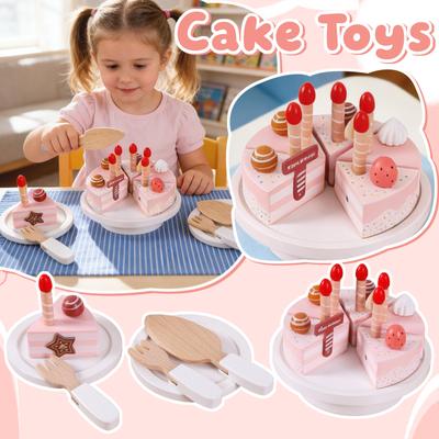 Wooden Simulation Cake Toy For Children, Simulation Play Toy Set For Children