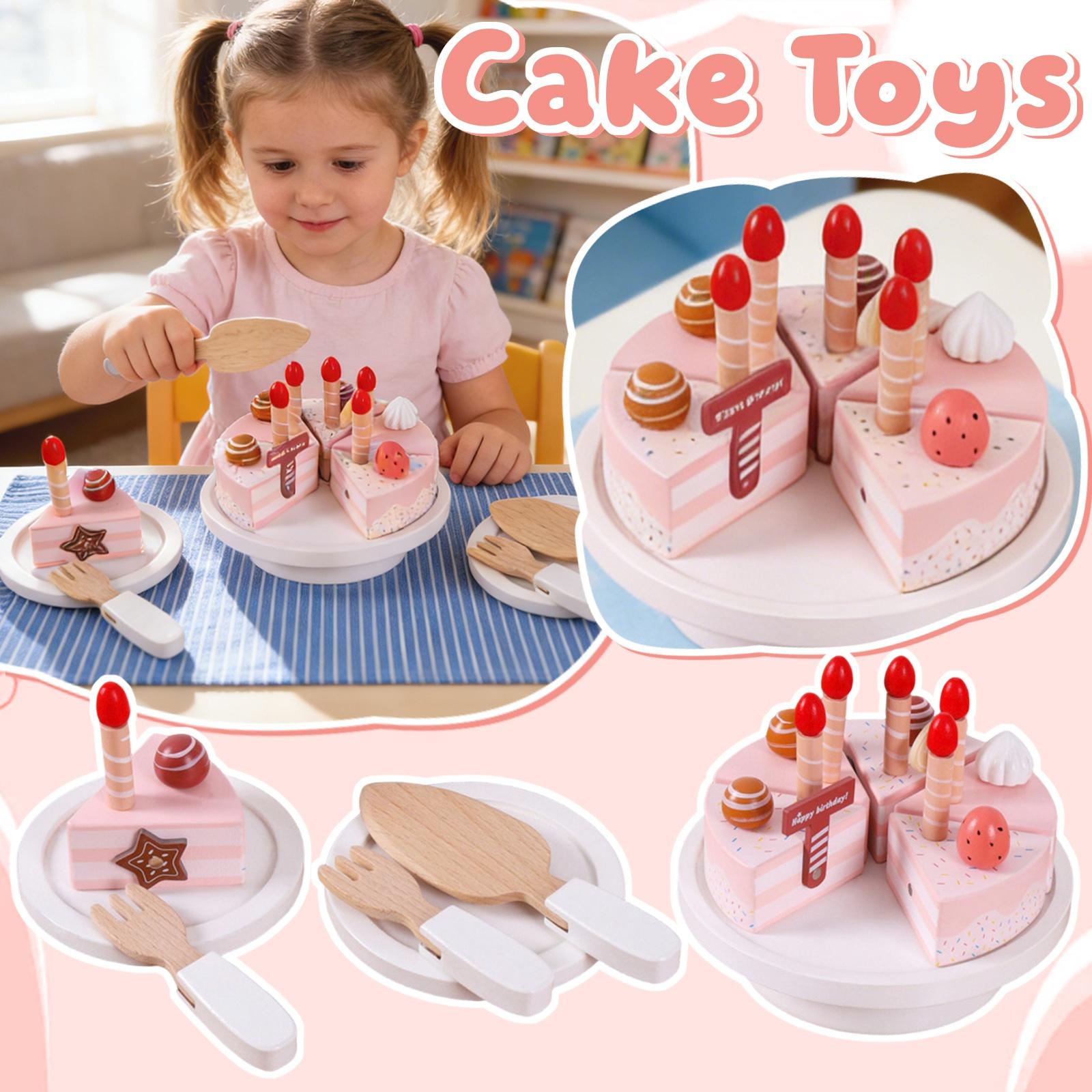Wooden Simulation Cake Toy For Children, Simulation Play Toy Set For Children One Size