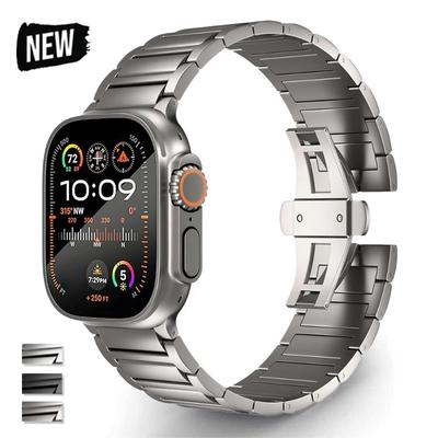 Titanmetallband för Apple Watch Ultra 3 2 49mm 45 46 44mm Lyxigt Armband För iWatch serien 11 10 9 6 Se 8 Länkarmband Correa