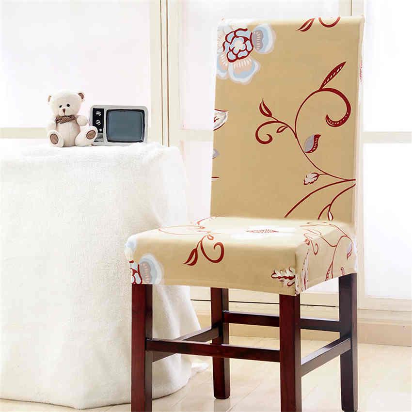 Flower Printing Chair Cover Removable Slipcover Kitchen Living Room Seat Case Hotel Chair Cover