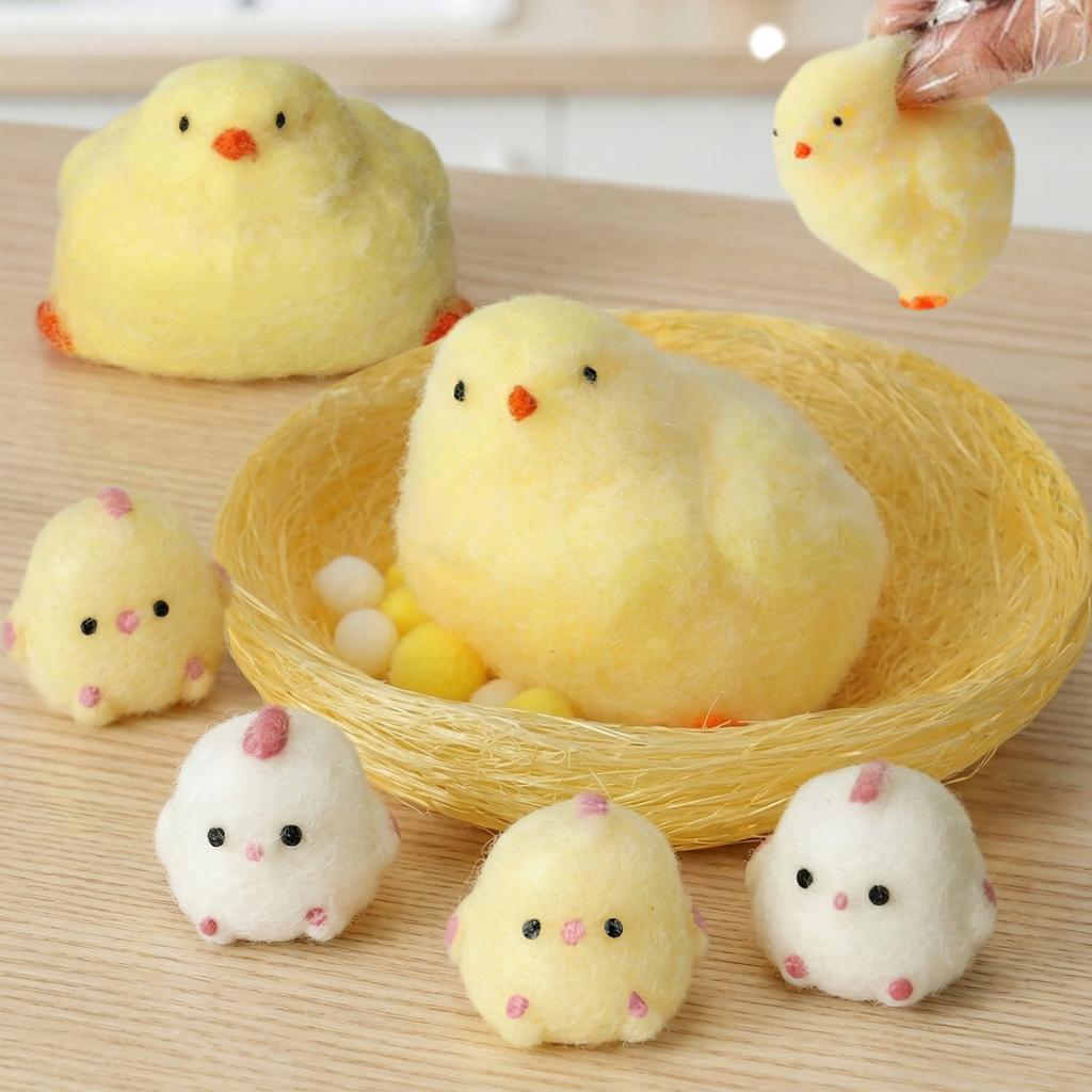 6 PCS Sticky Taba Squishies Fun Handmade Chick Taba Squeeze Toys with Henhouse for Classroom Prizes Birthday Gifts Party Favors