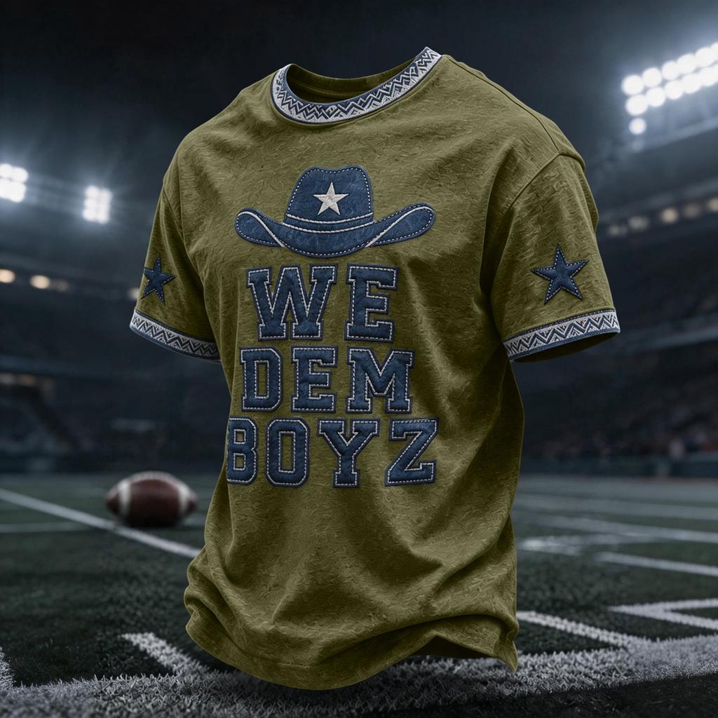 Men's Rugby Print Short Sleeve Neck T-Shirt for Casual Sport and Everyday Wear