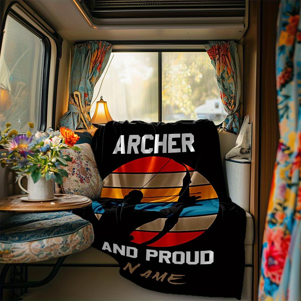 Archer And Proud Sunset Blanket Personalized Name Soft Comfortable Stylish Blanket Car Blanket Perfect For Travel Camping Outdoor Home Suitable For