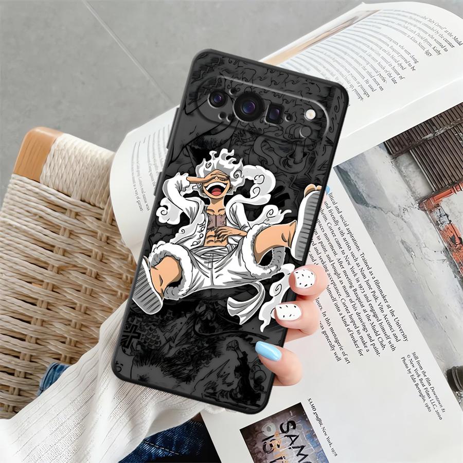 Black Soft Shell Phone Case for Google Pixel 6 7 8 Pro 7a 10 9 Pro XL 6a 8a 9a Ones Pieces Luffys Gear 5
