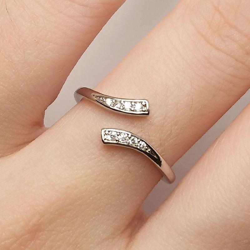 1pc Simple Versatile Silvey Ring Adjustable Opening Ring