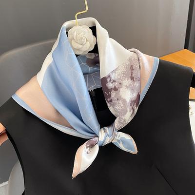 2024 New 100% Real Silk Hair Scarf Fashion Lady Foulard Female Bandana Scarves for Women Hijab Luxury Brand Tie Shawl Wraps