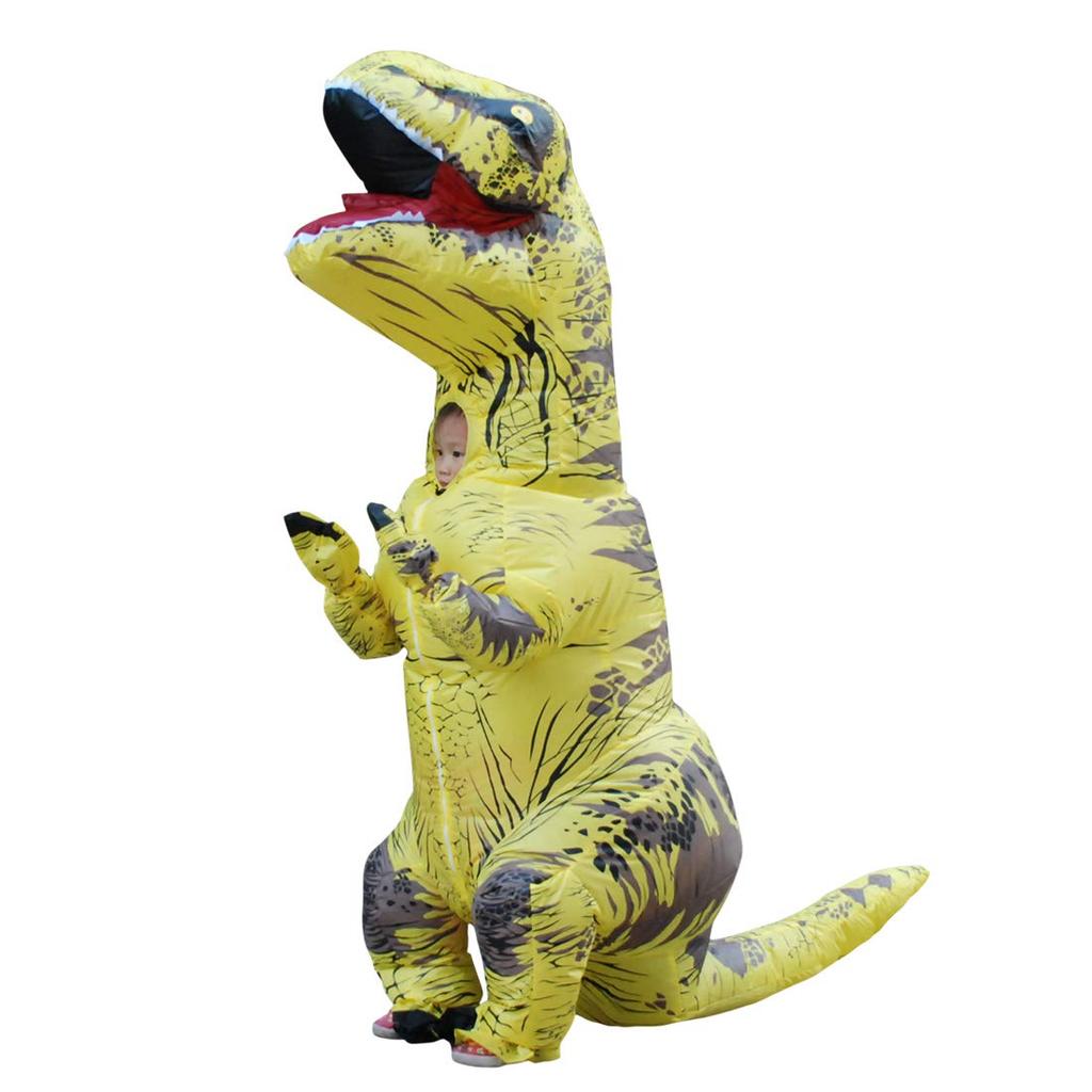 Rruonshully Dinosaur Kigurumi Halloween Monster Costume with Opening Choking Dinosaur Tyrannosaurus Rex Inflatable Fun Animal Kids Kids' Costume,