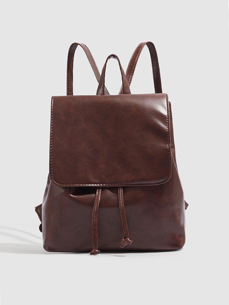 

Retro backpack women s 2025 new trend fashion handbag student class large capacity small backpack brown коричневый