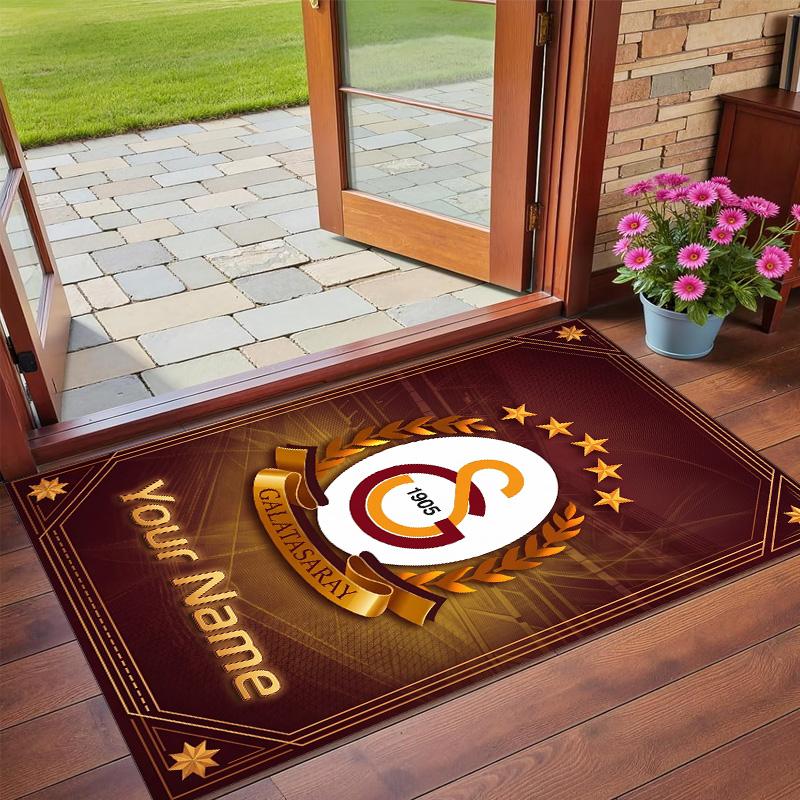 Crystal Velvet Rug Custom Name Text, Soft Non Slip Floor Mat Home DecorGalatasaray FC