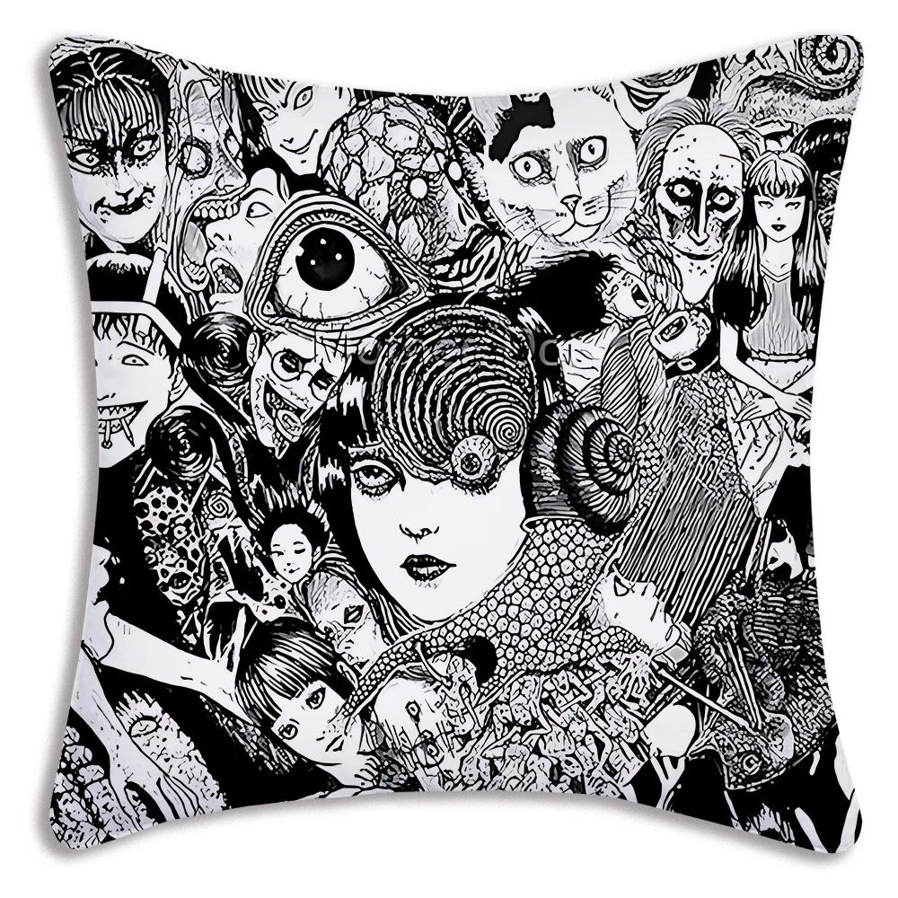 Classic manga For T-Tomie Pillow Covers Cartoon Sofa Decorative Home Double-sided Printing Short Plush Cute Cushion Cover