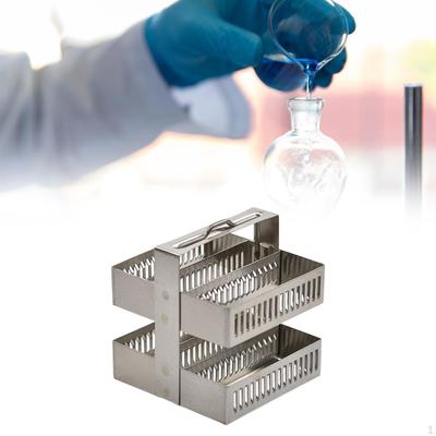Dyeing Rack In Stainless Steel with Handle for Glass Slides Lab