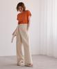 Yours BBXN1459 Linen Blend Cocoon Silhouette Size Orange Women's Blouse, M,
