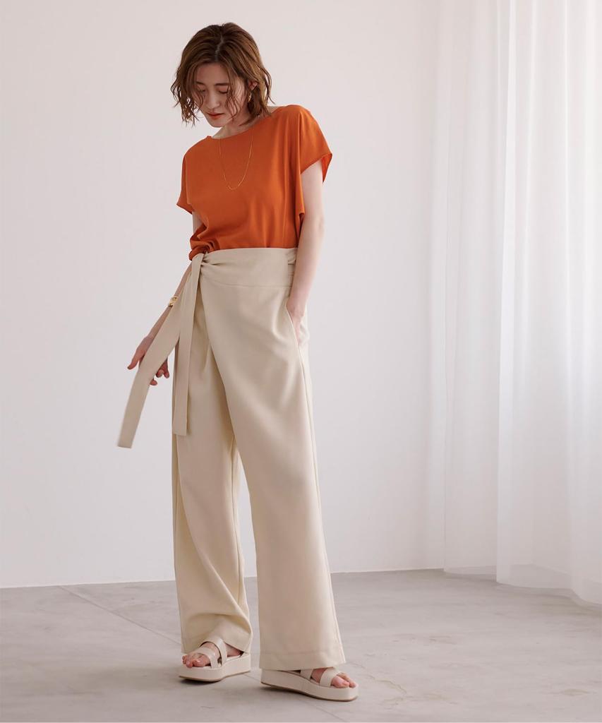 Yours BBXN1459 Linen Blend Cocoon Silhouette Size Orange Women's Blouse, M,