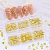 Six-Grid Ocean Style Metal Nail Art Rivet Stickers: Mixed Marine Life Nail Decorations