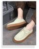 Fashion Men's Suede Leather Lace-Up Low-Top Sneakers Spring Breathable Comfortable Casual Shoes Lightweight Korean Fashion for Commuting