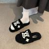Fashion 2025 New Popular Women's Slippers Party Plush Summer New Best-Selling Furry Home Shoes Fur Flip Flops Female Slides Fur Shoes