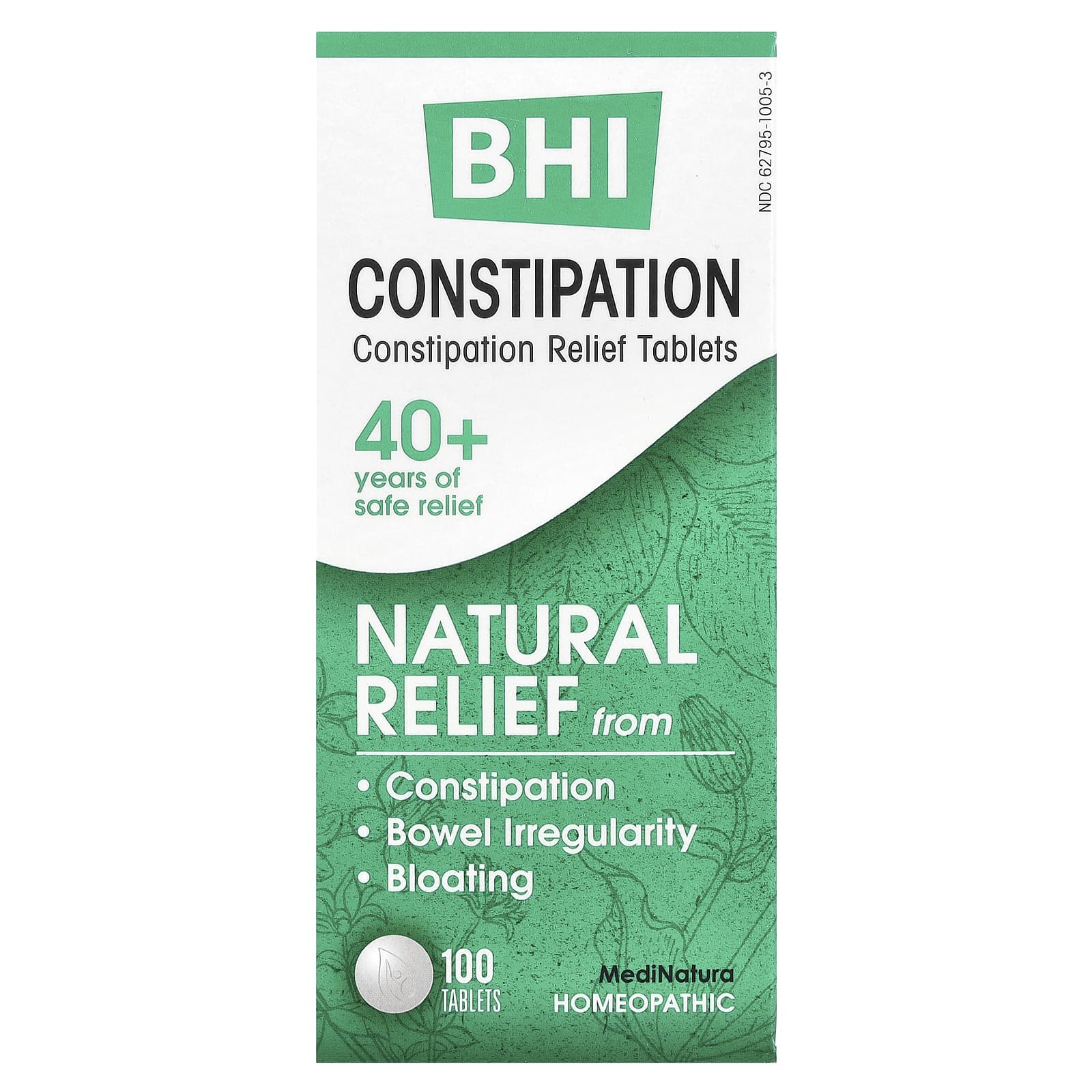 

Bhi, Constipation Relief, 100 Tablets