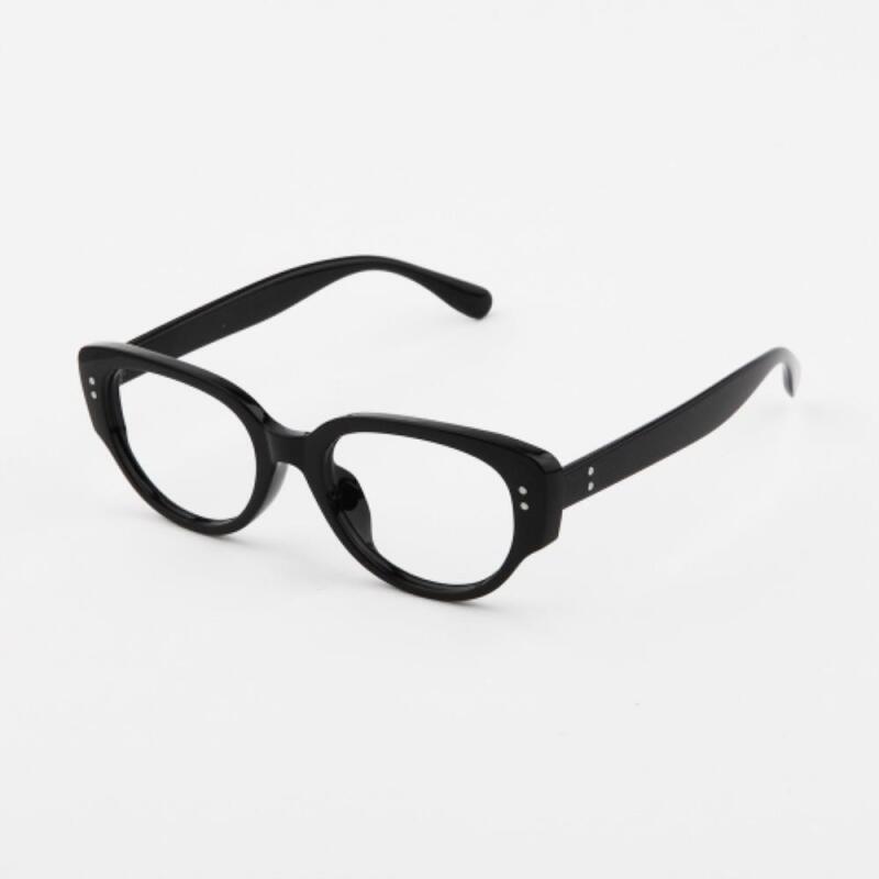 Men s and Women s Black Horn-Rimmed Basic Glasses Frames G1190_Black