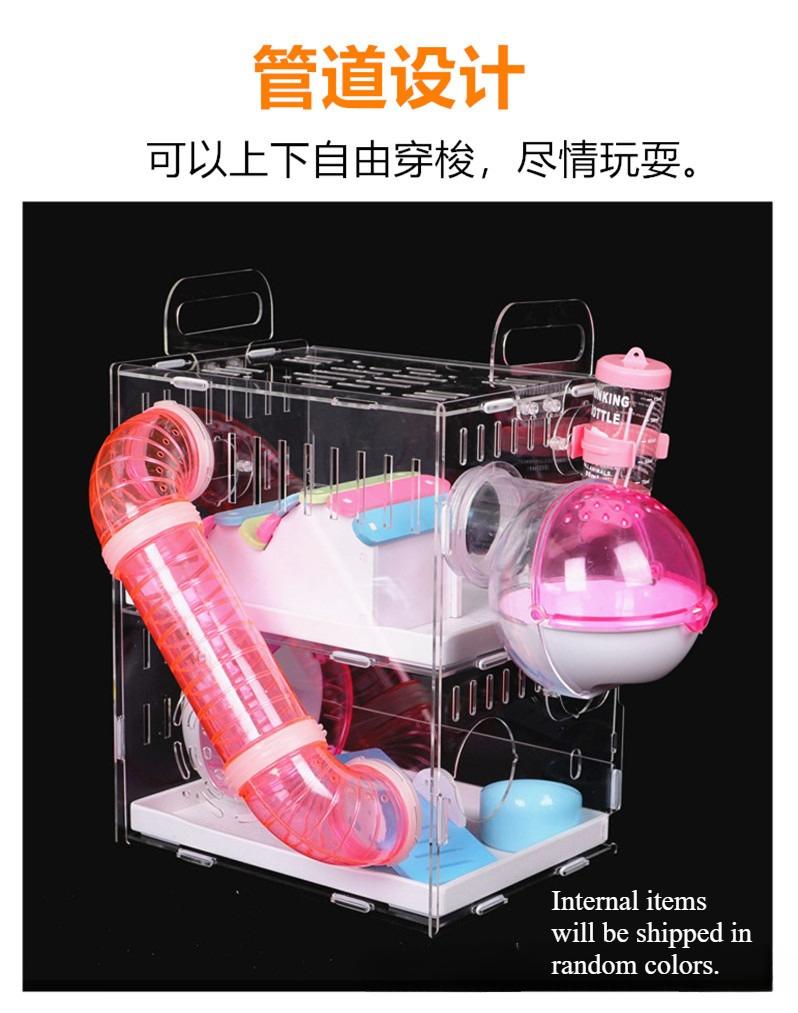 Drawer hamster cage cheap large acrylic tray transparent empty cage oversized villa easy to clean