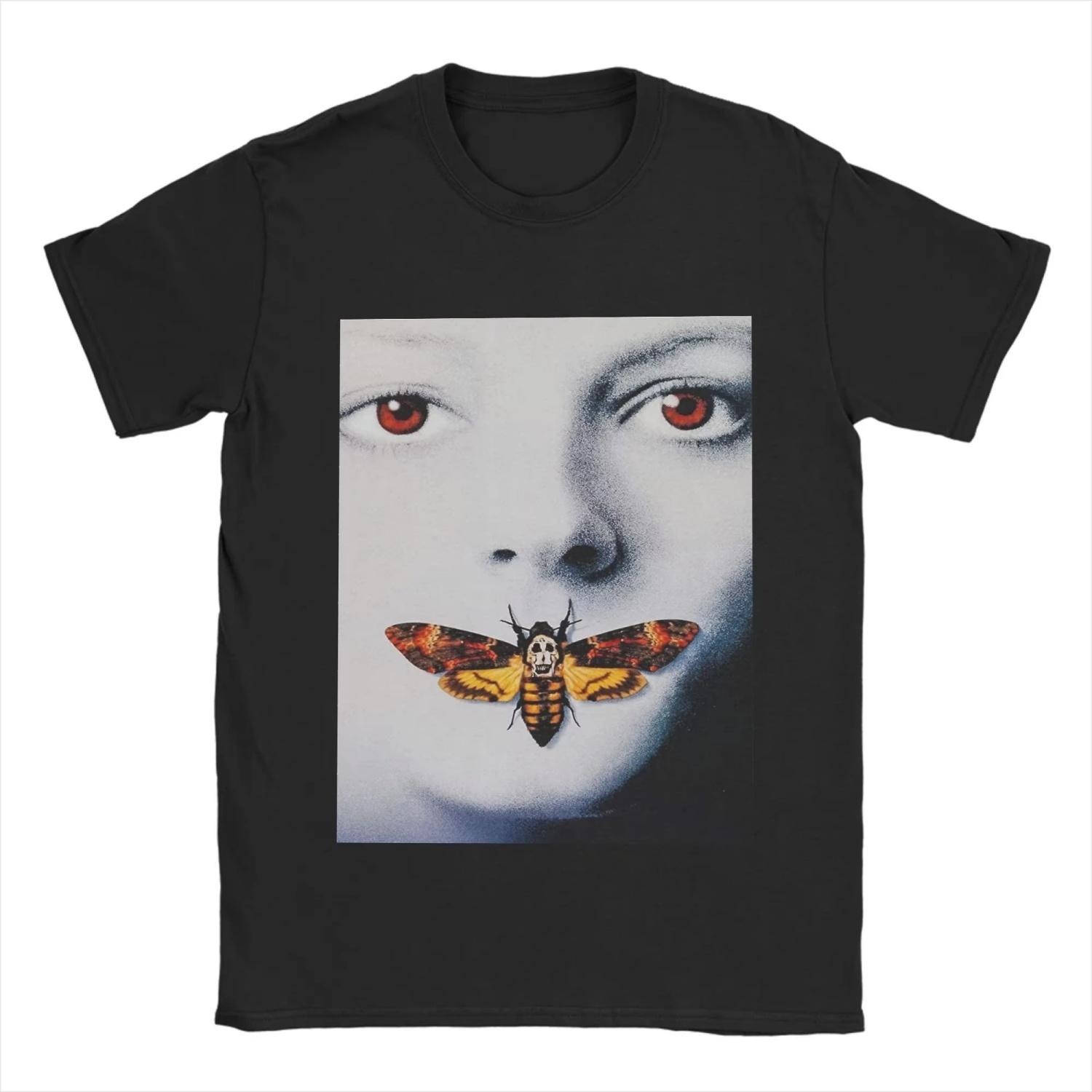 

2025 The Silence Of The Lambs 100 Cotton T-Shirt For s Beach Y2K Funny T-Shirts Crew Neck Fashion Tees Big Size Casual Tops S чёрный