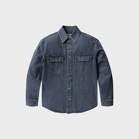 Polham Men's Long Sleeve Denim Shirt Jacket