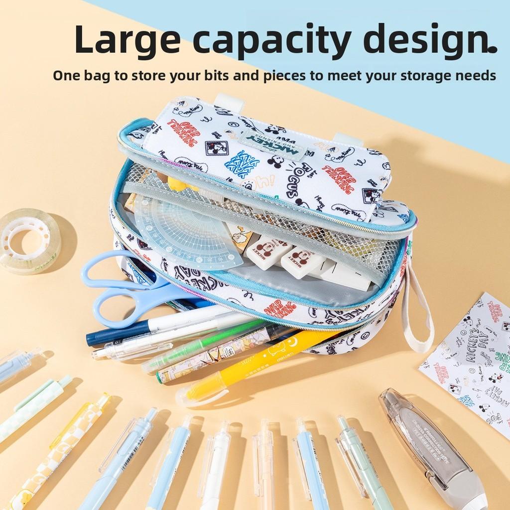 Mickey Mouse Cartoon Design Storage Bag With High Capacity And Multiple Layers For Students And Office