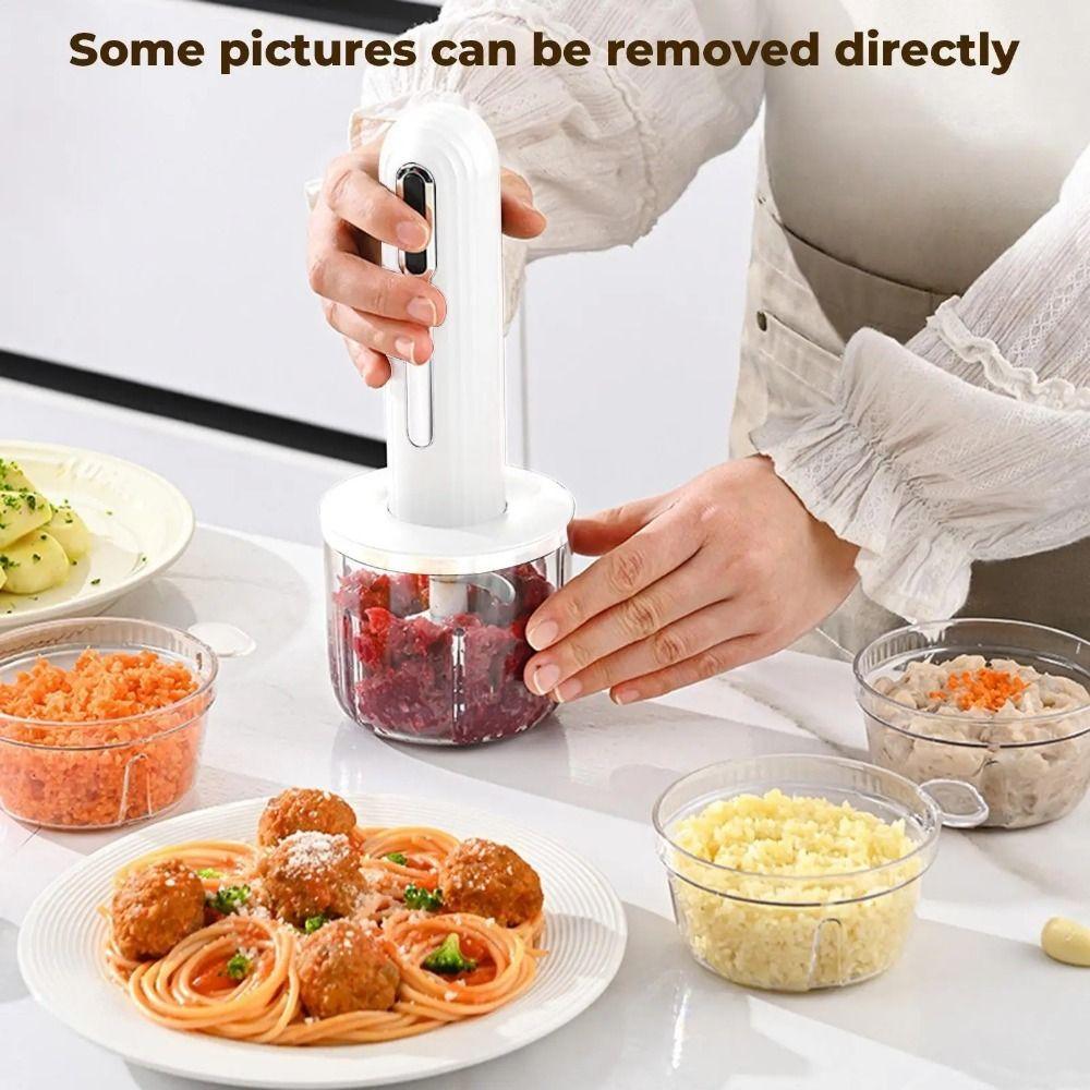 USB Rechargeable Electric Meat Grinder Powerful Motor Cordless Vegetable Chopper Home Use