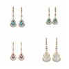 Women Jewelry Rhinestone Dangle Earrings Luxury Cat Eye Stone Earrings Water Drop Earrings  Party