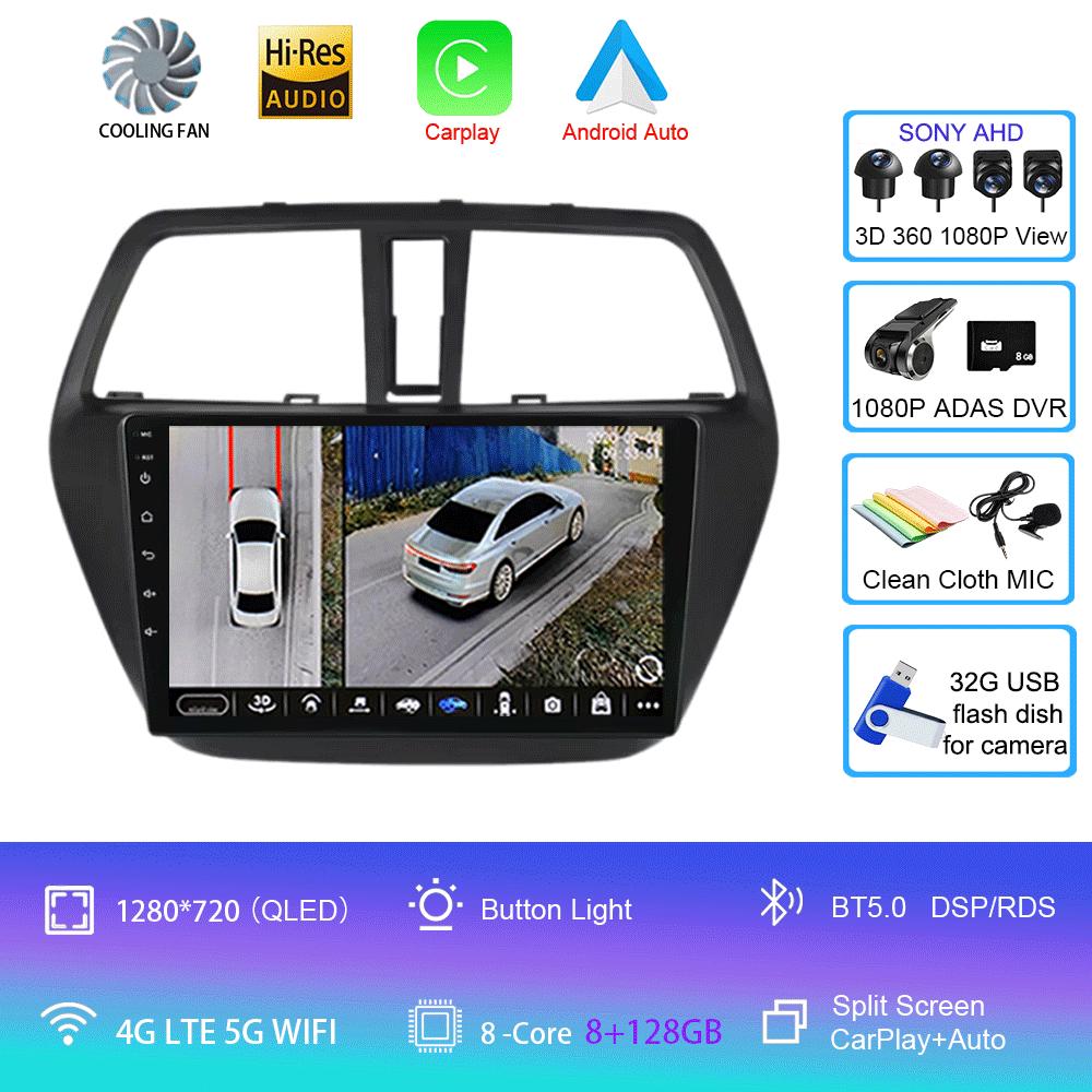 Android 14 Car Radio For Suzuki SX4 2006-2014 Multimedia Video Player 2 Din 4G WIFI Wireles Carplay Navigation GPS RDS Head Unit