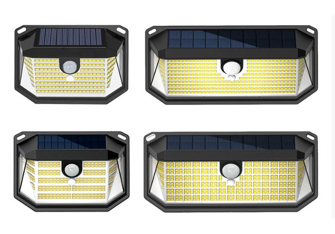 Solar Wall Lamp Outdoor Garden Light IP65 Waterproof 3 Modes PIR Motion Sensor Wall Lamp 416 LED Light Fence Lamp
