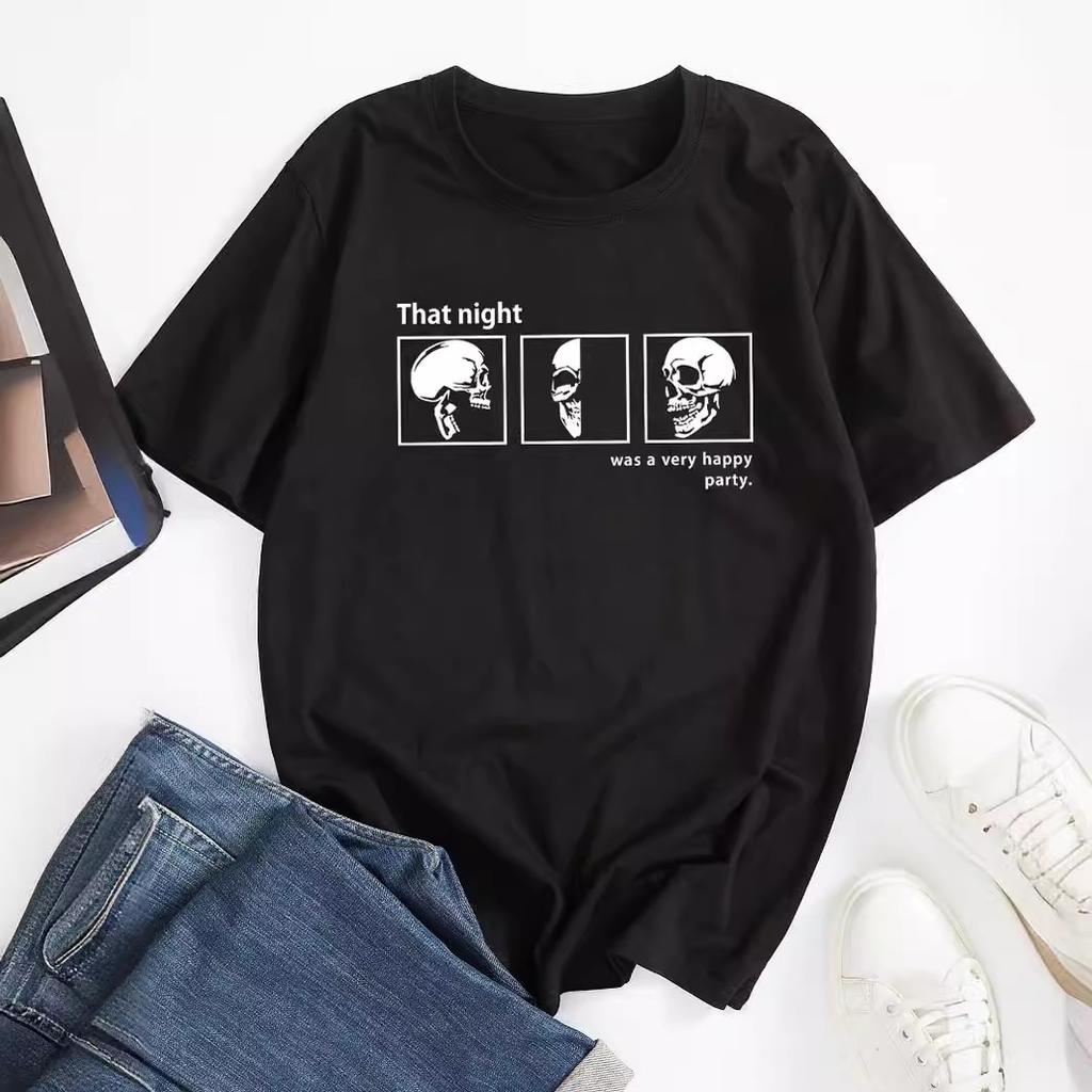 Women Men Cotton T Shirt Round Neck Short Sleeve Tee Fashion Black White Top Comfortable Soft T-Shirts