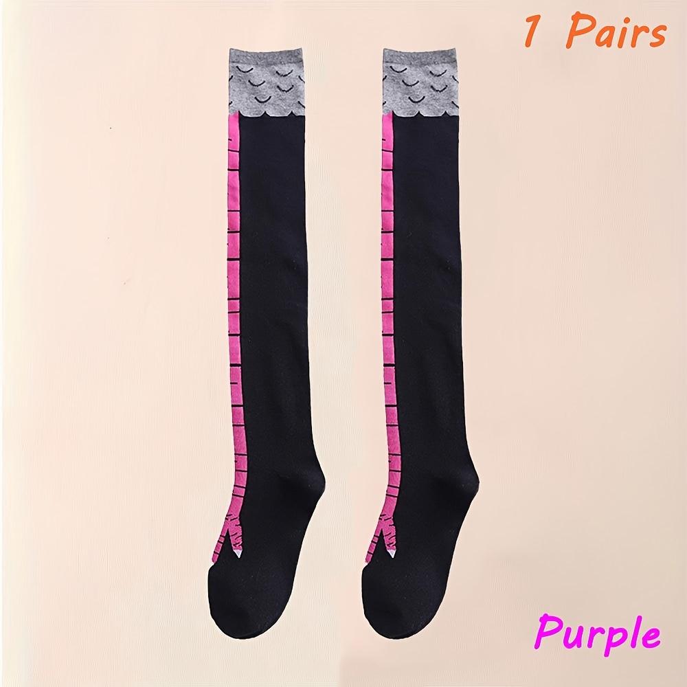 

Knee-High Chicken Claw Print Socks - 1 Pair, Machine Washable, Animal Pattern Couple S Stockings one-size