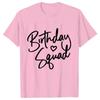 Women Clothing Short Sleeve Print Tshirts Birthday Squad Graphic Travel Ladies Tops T Shirt Tee T-Shirt Best Friend Tees