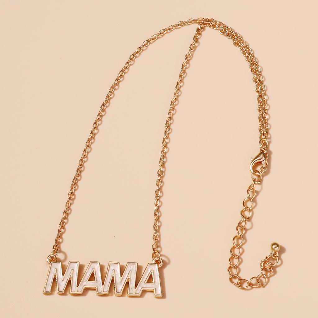European and American fashion collarbone chain letter MAMA collarbone chain alloy pendant new mother's day necklace jewelry women