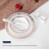 Set di Stoviglie in Ceramica di Lusso: Piatto, Ciotola, Cucchiaio e Tazza in Osso con Bordo Dorato - 4 Pezzi per Eleganza di Hotel e Ristorante