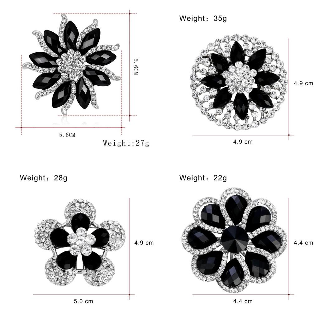 Vintage Flower Brooch For Women With Rhinestone Embellishments Fashion Accessory Gift Idea