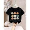 Europäische Größen Mädchen Rundhals T-Shirt, Kurzarm, Sommerlich Lässig Bequem Sportlich Mode für Teenager Mädchen Tägliches Tragen