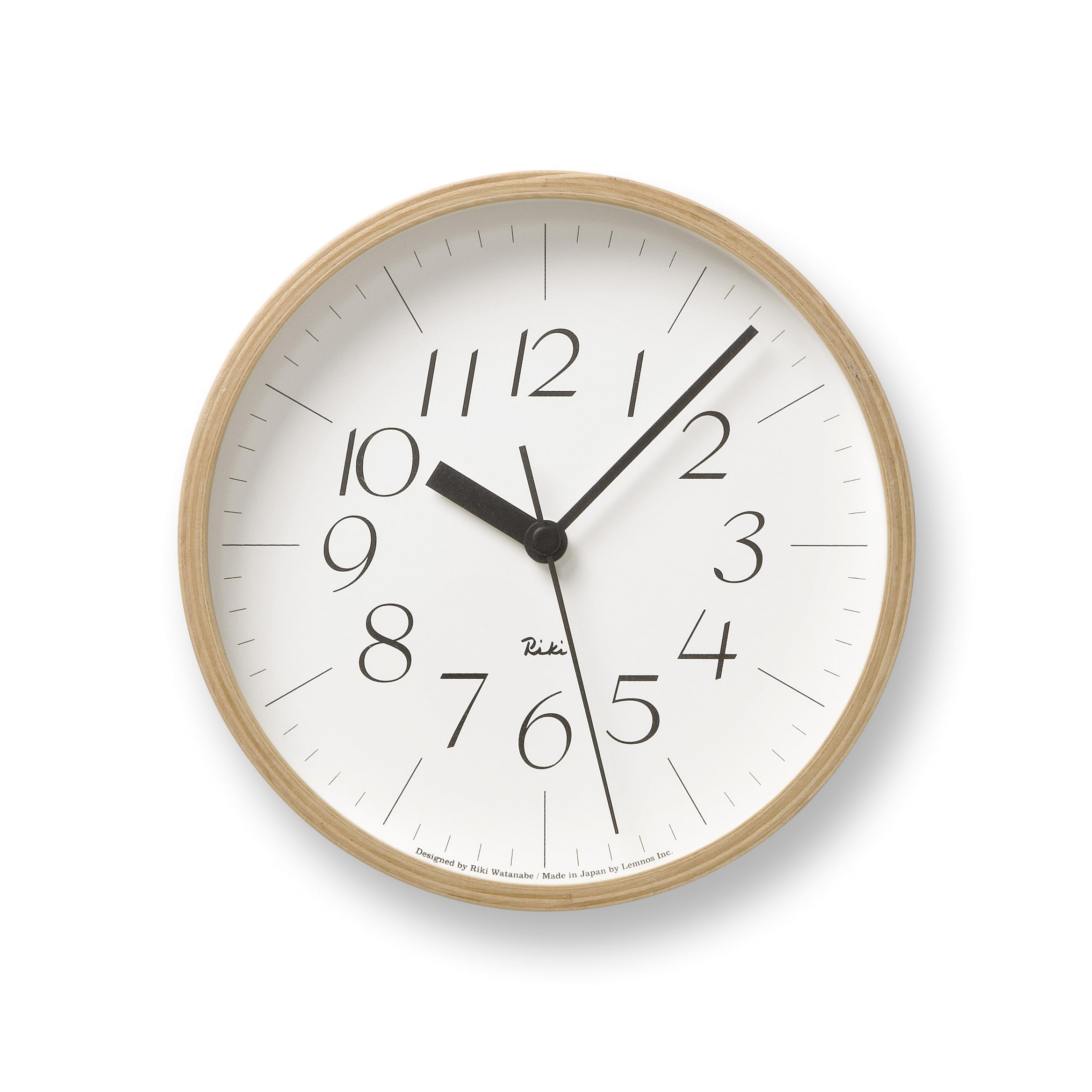 

Lemnos Wall Natural Wood Riki Clock S S Lemnos Clock, Analog, Plywood, Finish, WR-0312